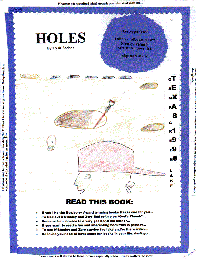 holes book report ideas